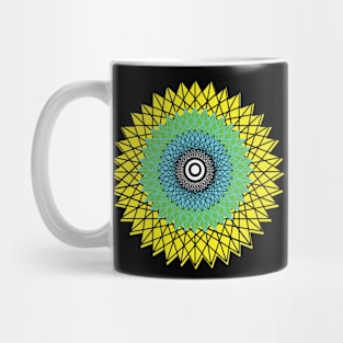 Green and Yellow sunflower of life Mug